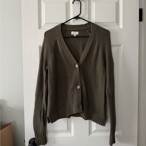 Lucky Brand Olive Cardigan Sweater